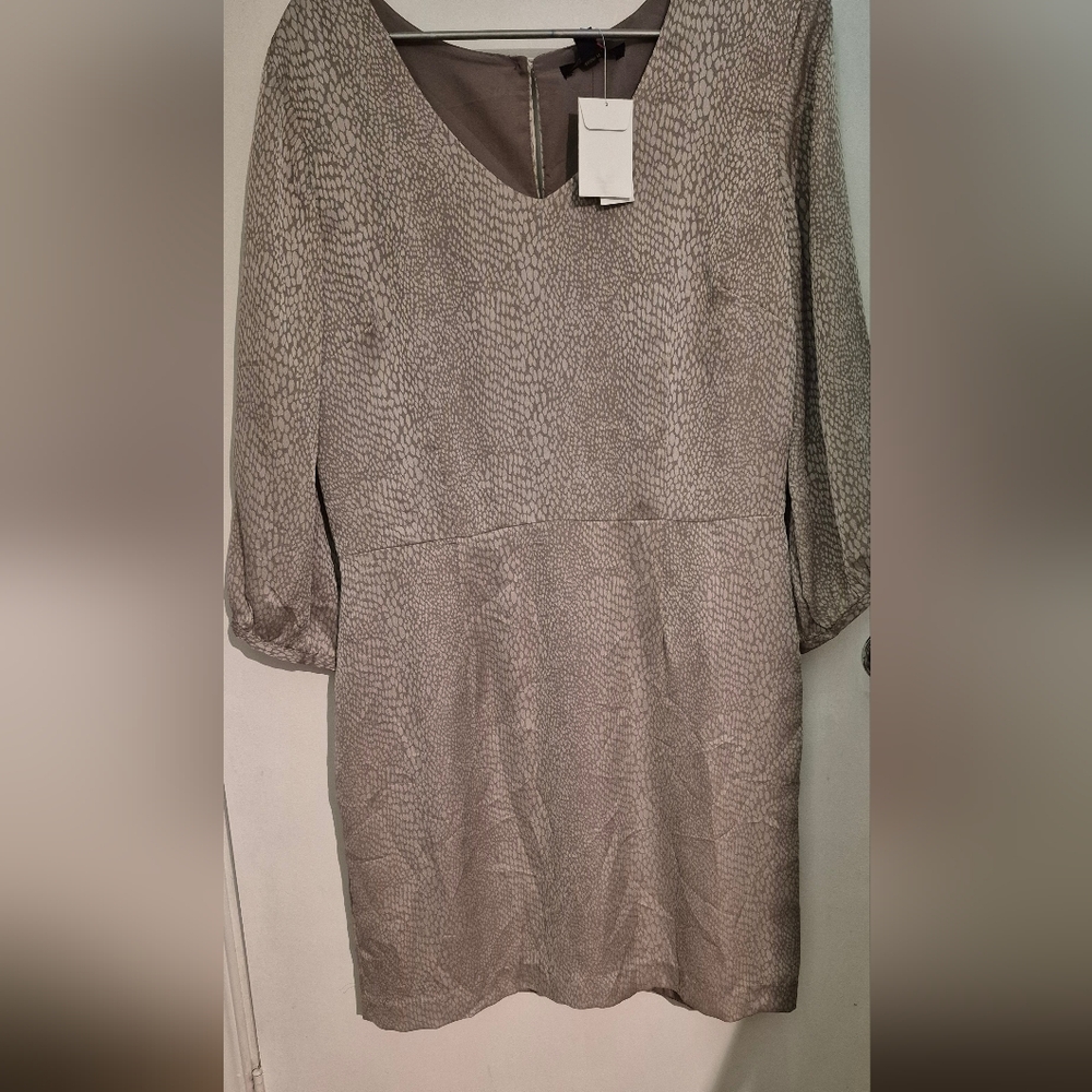 Banana Republic Brown Snakwskin Print Dress Sz.14 NWT